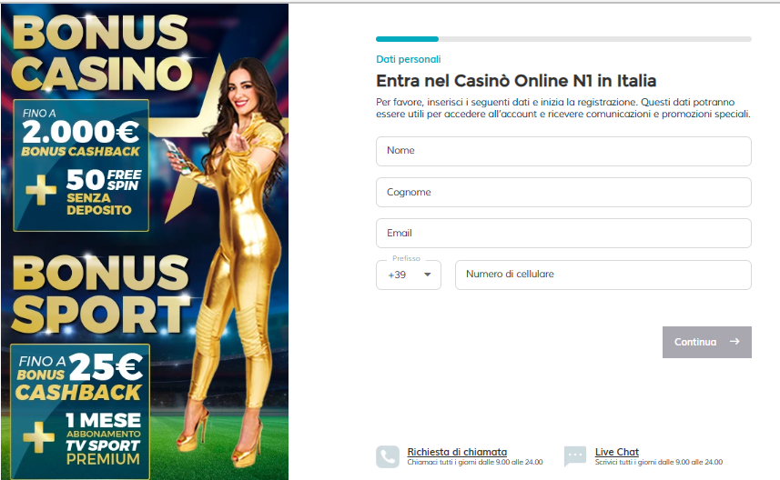 La registrazione a Star Casino online
